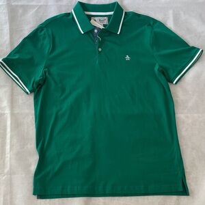 Original Penguin Emerald Green Short Sleeve Polo with White Accents Medium